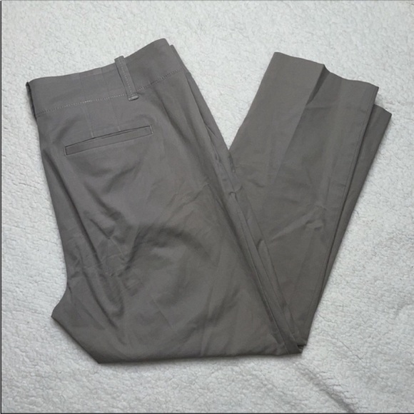 Ann Taylor Gray Crop Ankle Pants Comfy Casual Work career Size 10 - Picture 6 of 9